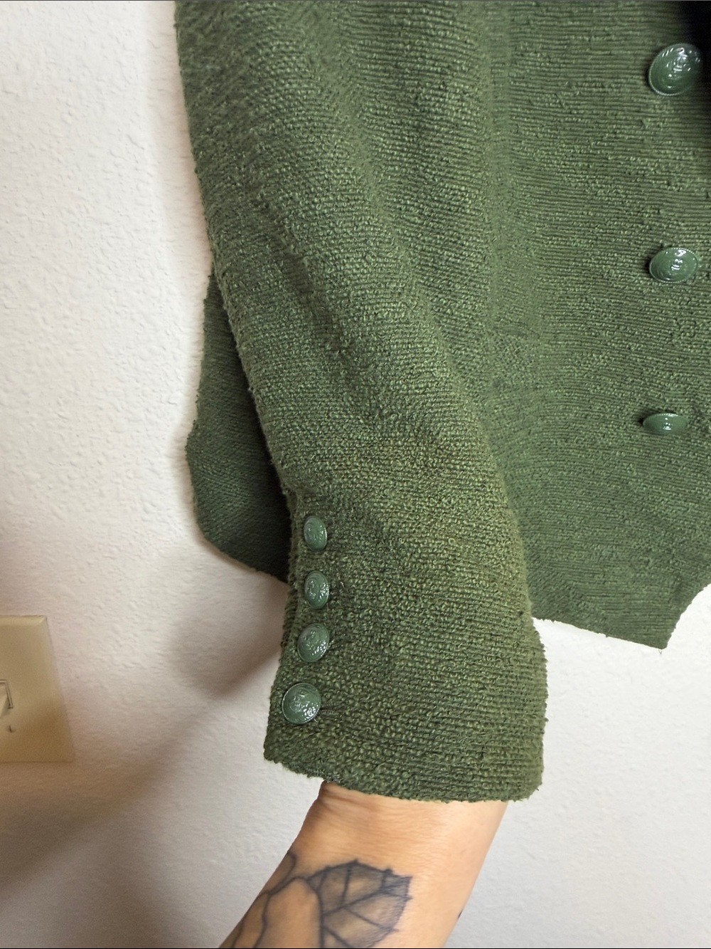 L’ Agence | Women’s Green Boucle Cropped Brooke Blazer Size 18 *flaw* - Picture 5 of 7